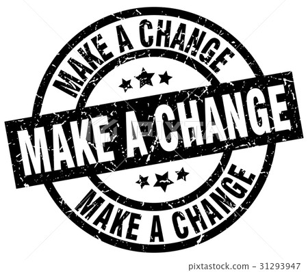 make a change round grunge black stamp - Stock Illustration [31293947 ...