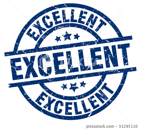 excellent blue round grunge stamp - Stock Illustration [31295110] - PIXTA