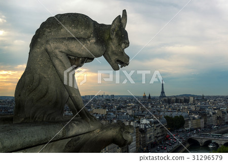 Chimera (gargoyle) of the Notre Dame de Paris 31296579