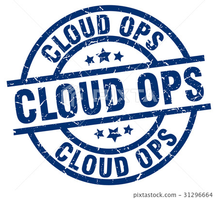 cloud ops blue round grunge stamp cloud ops blue round grunge stamp 31296664