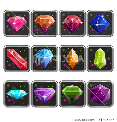 Set of application icon with gems Set of application icon with gems 31296827