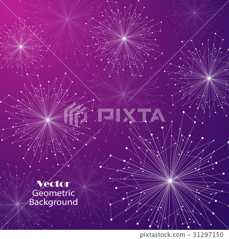 Geometric pattern with connected lines and dots. Geometric pattern with connected lines and dots. 31297150