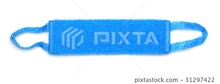 Blue plastic bath scrubber Blue plastic bath scrubber 31297422