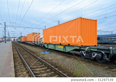 Transportation of cargoes by rail in containers 31297539