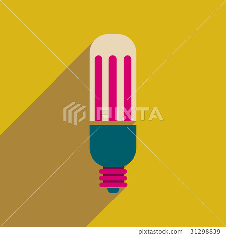 Flat web icon with long shadow eco light bulb Flat web icon with long shadow eco light bulb 31298839
