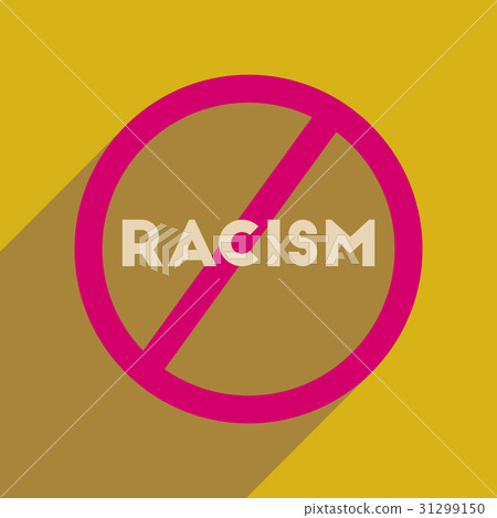 Flat web icon with long shadow racism fight 31299150