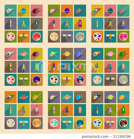 Concept of flat icons with long shadow space 31299296