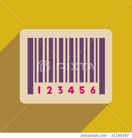 Flat web icon with long shadow bar code  31299297