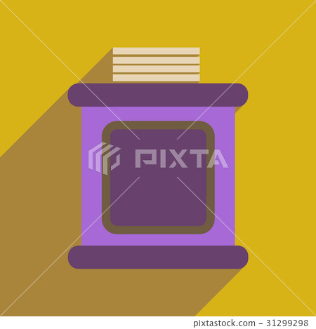 Flat web icon with long shadow judicial tribune  31299298