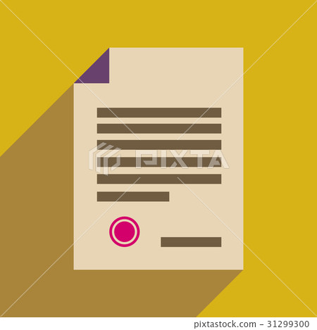 Flat web icon with long shadow judgment document  31299300
