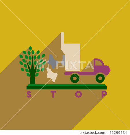 Flat web icon with long shadow no environmental 31299384