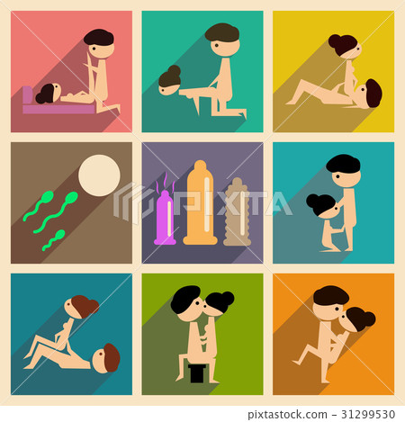 Concept of flat icons with long shadow sex 31299530