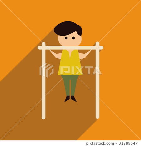 Flat web icon with long shadow man horizontal bar Flat web icon with long shadow man horizontal bar 31299547