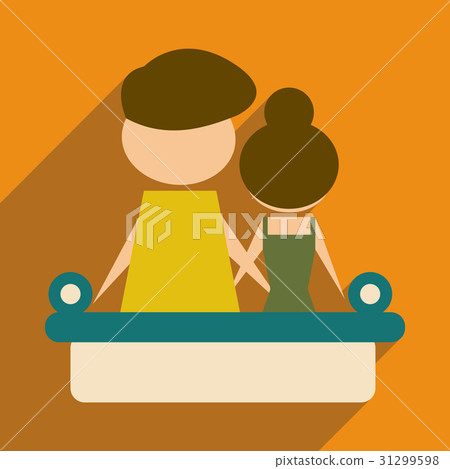 Flat web icon with long shadow man and woman couch - Stock Illustration ...