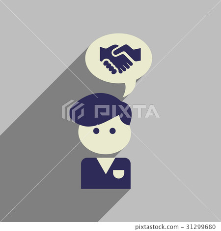 Flat web icon with long shadow businessman thinks - Stock Illustration ...