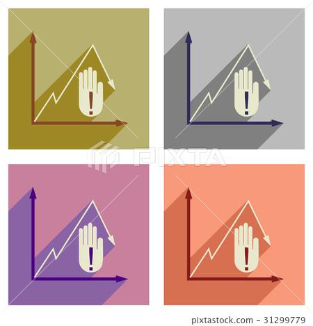 Concept of flat icons with long shadow economic 31299779