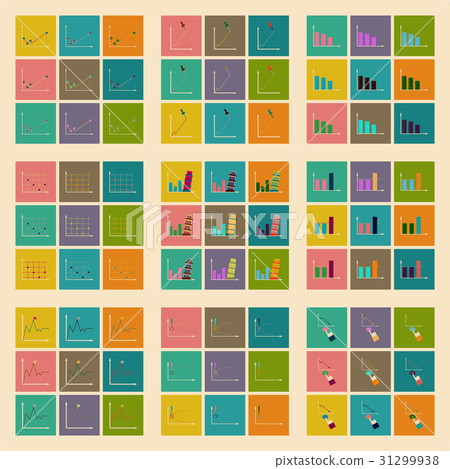 Concept of stylish flat design icons graph Concept of stylish flat design icons graph 31299938