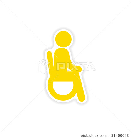 paper sticker man in wheelchair on white paper sticker man in wheelchair on white 31300068