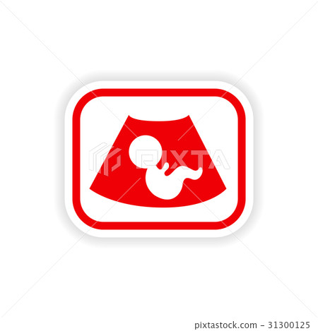 paper sticker on white background baby ultrasound paper sticker on white background baby ultrasound 31300125