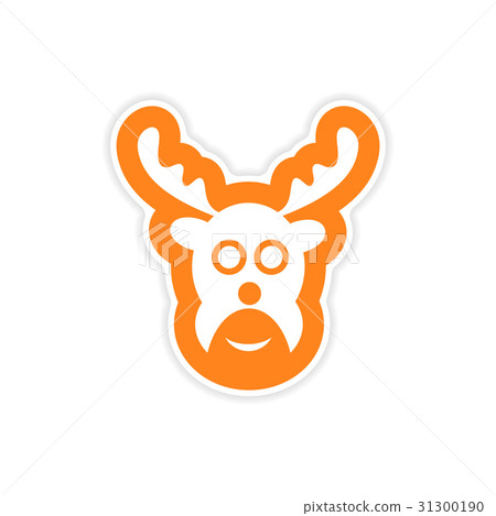 paper sticker on white background Christmas 31300190