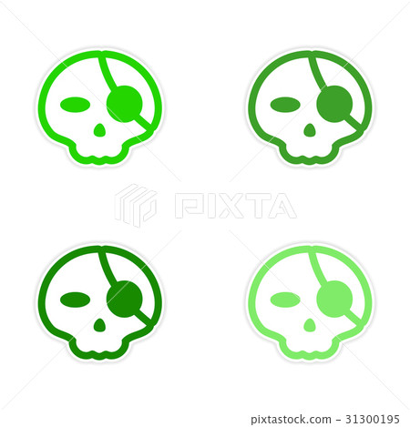 assembly sticker stylish skull with eye patch on assembly sticker stylish skull with eye patch on 31300195