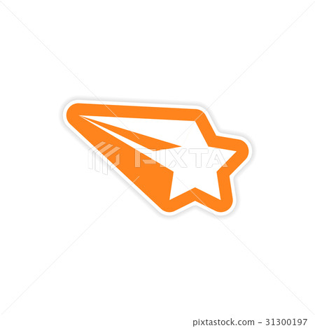 paper sticker on white background Christmas star paper sticker on white background Christmas star 31300197
