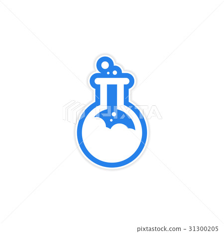 Sticker flask with substance as logo or icon of 31300205