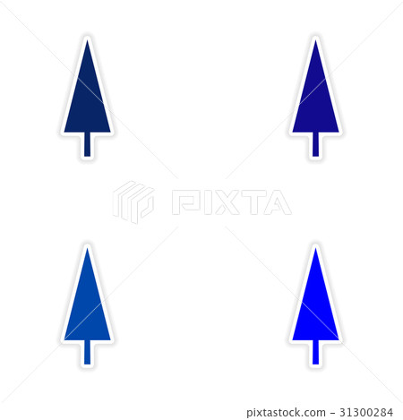 assembly realistic sticker design on paper tree 31300284
