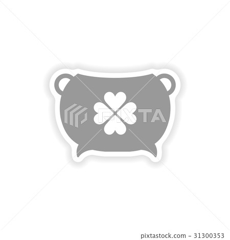 stylish paper sticker on white background bowler stylish paper sticker on white background bowler 31300353