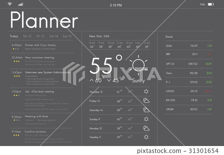 Graphic of personal organizer appointment schedule 31301654