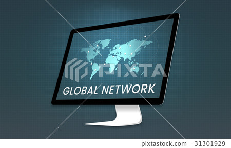 Global network communication technology graphic 31301929