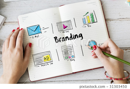 Online Strategy Media Marketing Icons 31303450