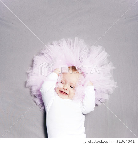 Baby girl in tutu skirt Baby girl in tutu skirt 31304041
