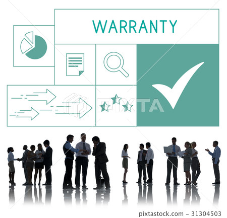 People with illustration of quality product warranty assurance People with illustration of quality product warranty assurance 31304503