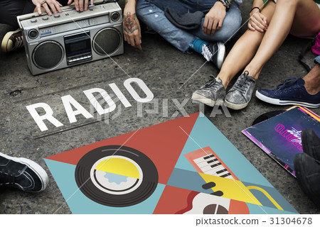 Group of people listening to leisure music activity Group of people listening to leisure music activity 31304678