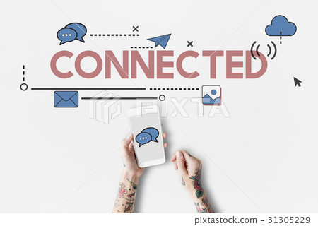 Technology social media connection icons 31305229
