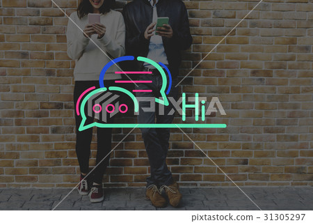 Communication Connection Speech Bubble Concept Communication Connection Speech Bubble Concept 31305297