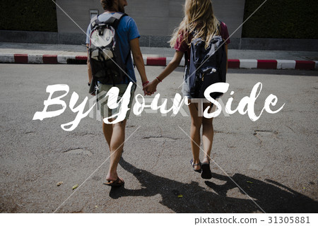 Friends Travel Backpacker Journey with Quote Graphic Friends Travel Backpacker Journey with Quote Graphic 31305881