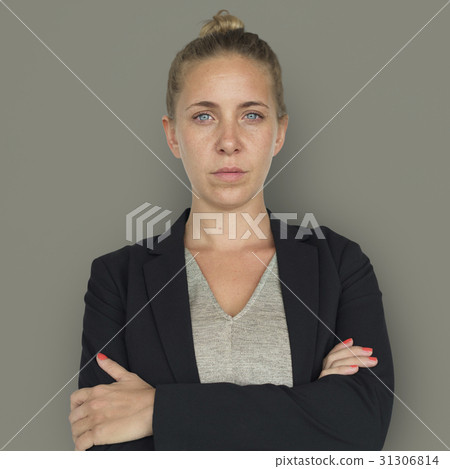 Woman Serious Studio Portarit Concept Woman Serious Studio Portarit Concept 31306814