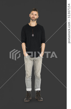 Caucasian Man Peaceful Standing Caucasian Man Peaceful Standing 31307154