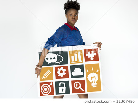 Different icons collage banner graphic 31307486