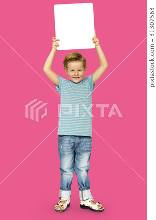 Caucasian Ethnicity Boy holding Placard Caucasian Ethnicity Boy holding Placard 31307563