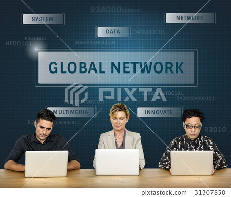 People connected to global communication online community 31307850