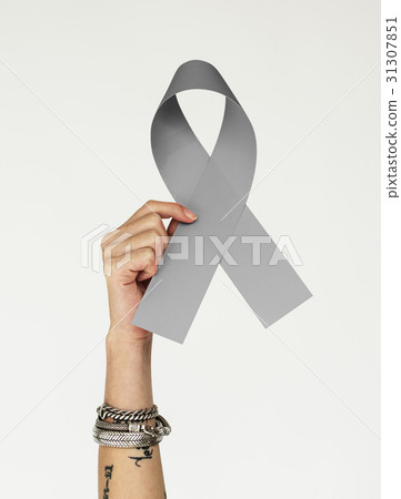 Woman With Ribbon Breast Cancer Awareness Concept 31307851