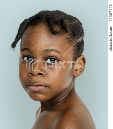 Little Girl Serene Face Expression Studio Portrait Little Girl Serene Face Expression Studio Portrait 31307996