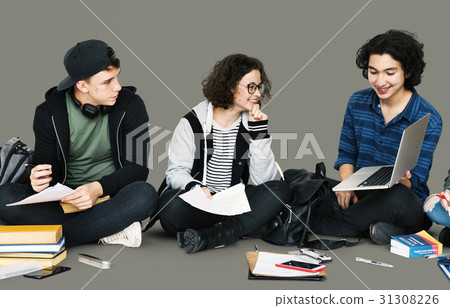 Diverse Group Of Students Sitting and Study Diverse Group Of Students Sitting and Study 31308226