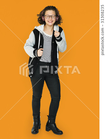 Student girl casual standing with smiling Student girl casual standing with smiling 31308235