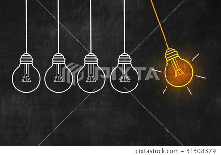 idea concept  light bulb blure blackboard idea concept  light bulb blure blackboard 31308379
