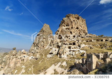 View of Uchisar castle. Cappadocia. Turkey 31308703