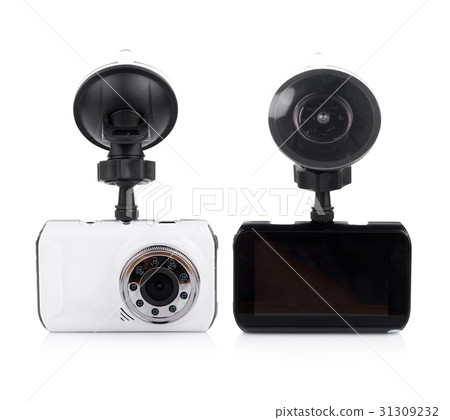 Car camera video recorder isolated on white 31309232